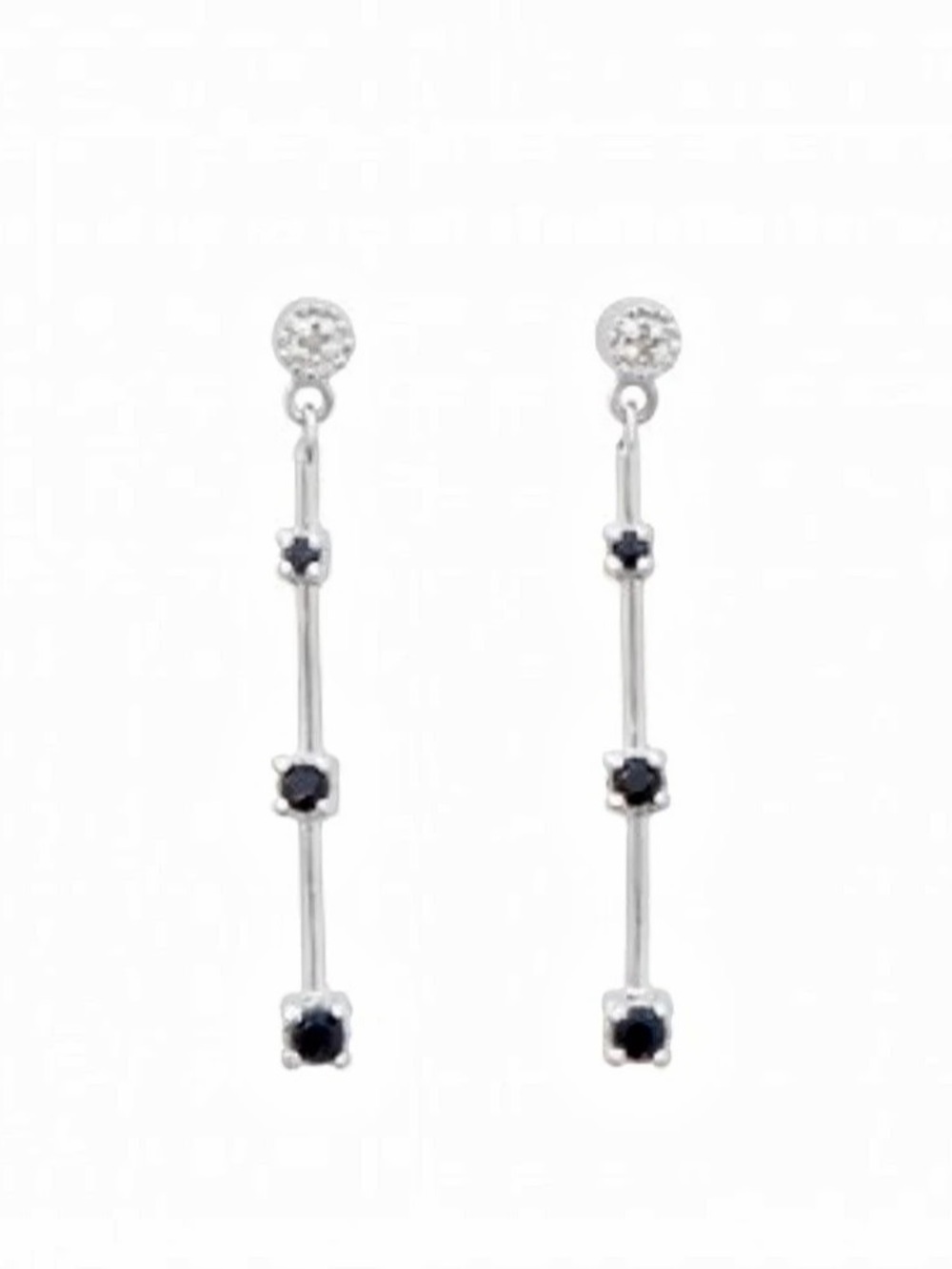 Diamond and Sapphire Drop Earrings. NWOT.